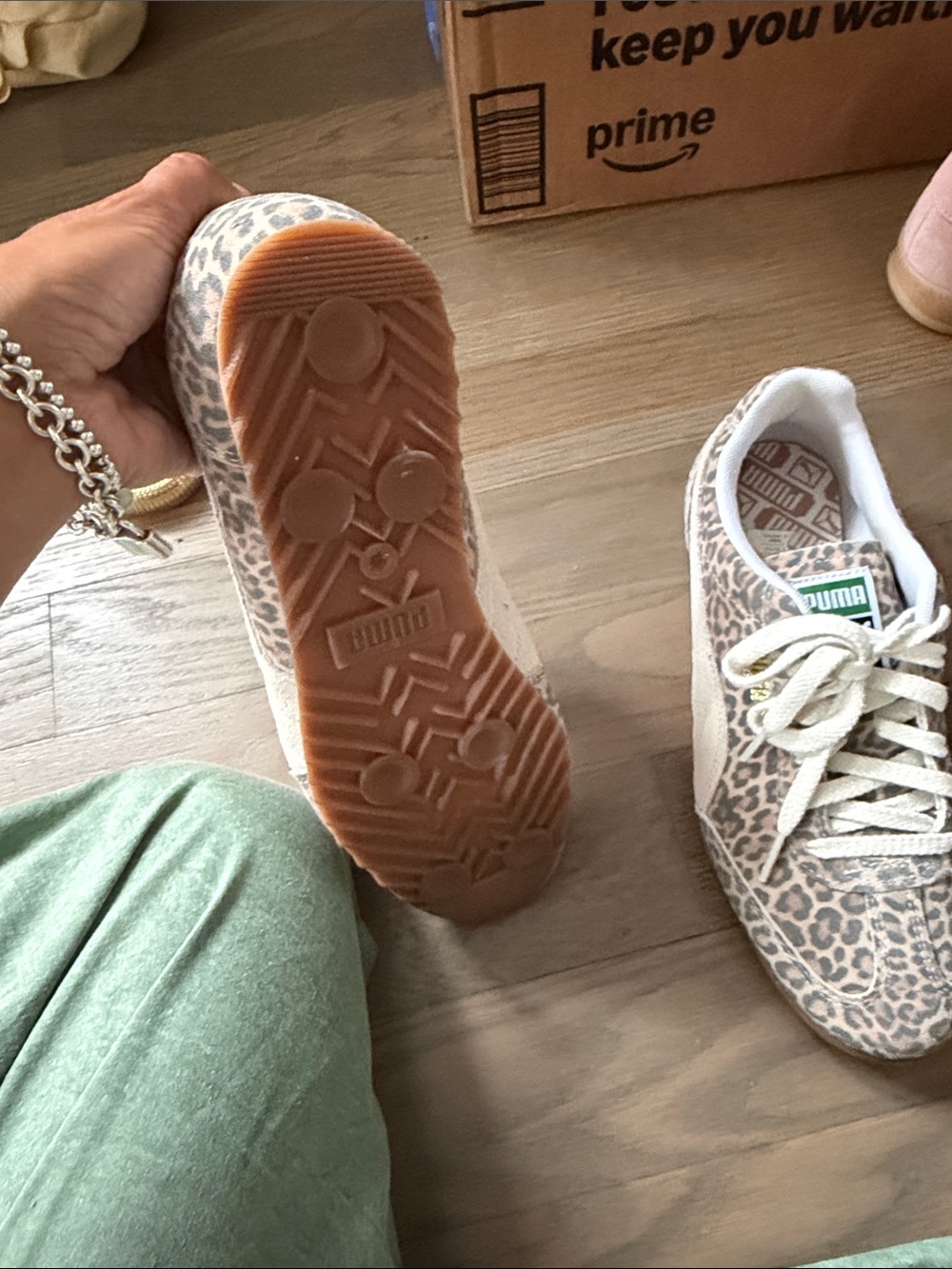 Puma Arizona Women's Leopard Print Sneakers in Beige and Cream - Picture 5 of 6